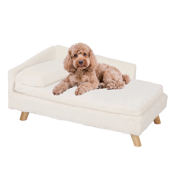 Elevated Pet Bed Solid Wood Leg Dog Cat Sofa for Indoor  L Shape Plush Couch Lounge with Soft Cushion - Image 10