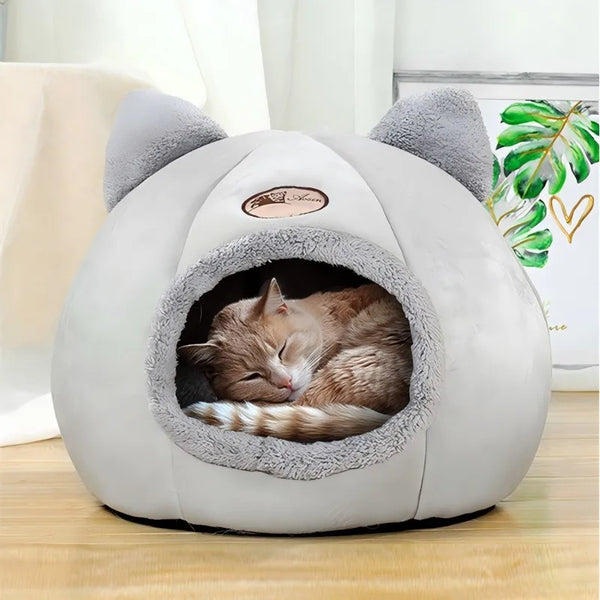 Pet bed with cat ears cat bed for small medium large cats Keep warm in winter  Comfortable and soft Machine washable - Image 6
