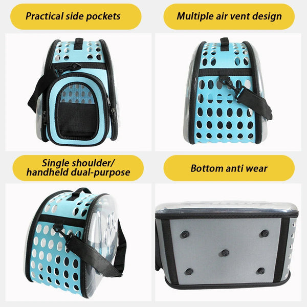 Pawsh Comfort™ Portable Transparent Capsule Cat Carrier Shoulder Bag – Breathable Outdoor Travel Handbag for Puppies & Kittens - Image 6