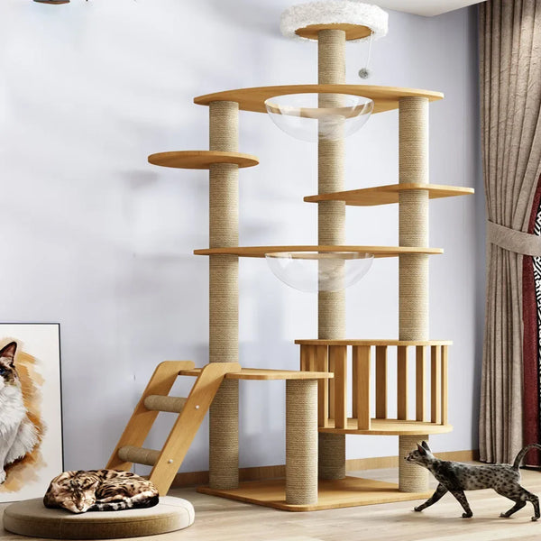 Pawsh Comfort™ Cat Climbing Frame Tower for Large Cats – Large Hammock, Sisal-Covered Scratching Posts, Cozy Condo & Top Perch - Image 5
