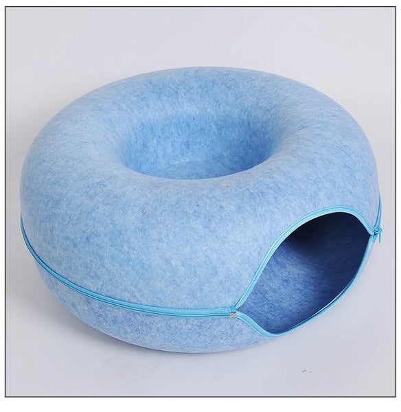 Donut Cat Bed Interactive Tunnel Pet Felt Indoor Toys Cats House Kitten Training Toy Cat Kennel Pets Supplies - Image 9