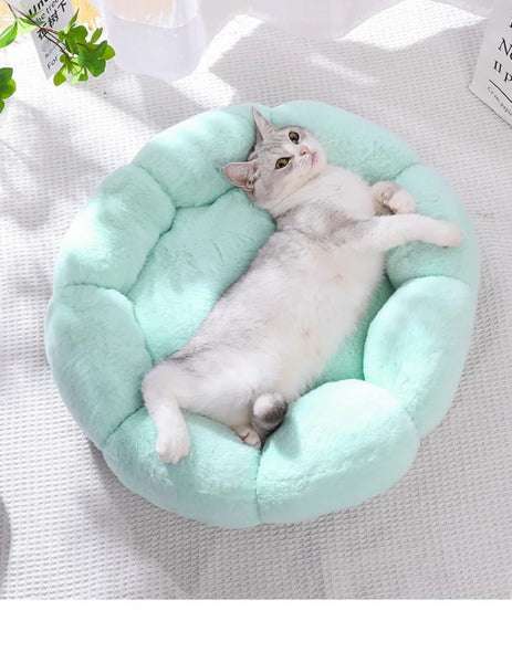 40CM Flower Soft Cat Bed Comfortable Sleep Pet Bed Cat Sleeping Mat Long Plush Dogs Basket Cushion Cat Mat Animals Sleeping Sofa - Image 26