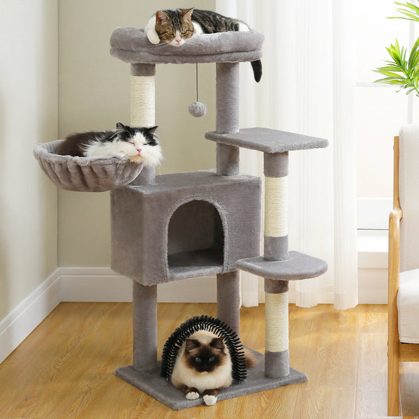 Cat Tree with Toy Cat Tower condo for Indoor Cats Cat House with Padded Plush Perch Cozy Hammock and Sisal Scratching Posts - Image 2