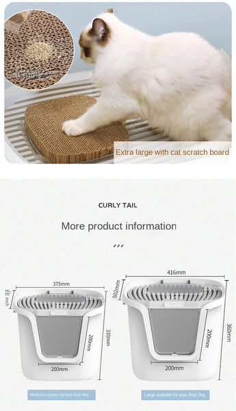 Super Large Cat Litter Box with Lift Cover – Spacious, Easy Clean, Multi-Directional Access - Image 14