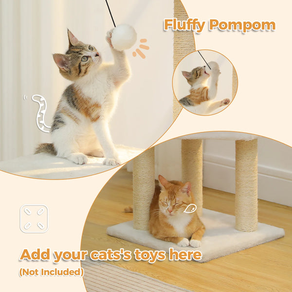 Cat Tree with Toy Cat Tower condo for Indoor Cats Cat House with Padded Plush Perch Cozy Hammock and Sisal Scratching Posts - Image 11