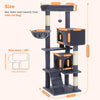 Cat Tree with Toy Cat Tower condo for Indoor Cats Cat House with Padded Plush Perch Cozy Hammock and Sisal Scratching Posts - Image 41