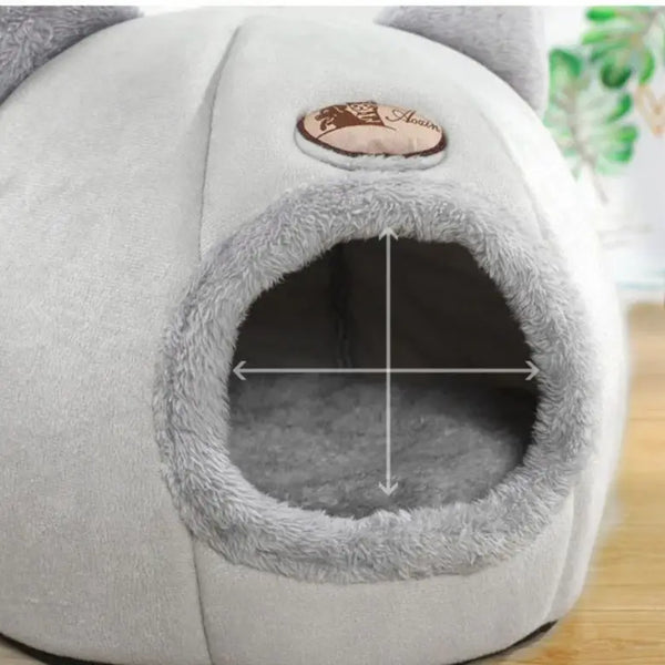 Pet bed with cat ears cat bed for small medium large cats Keep warm in winter  Comfortable and soft Machine washable - Image 11