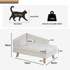 Elevated Pet Bed Solid Wood Leg Dog Cat Sofa for Indoor  L Shape Plush Couch Lounge with Soft Cushion - Image 7