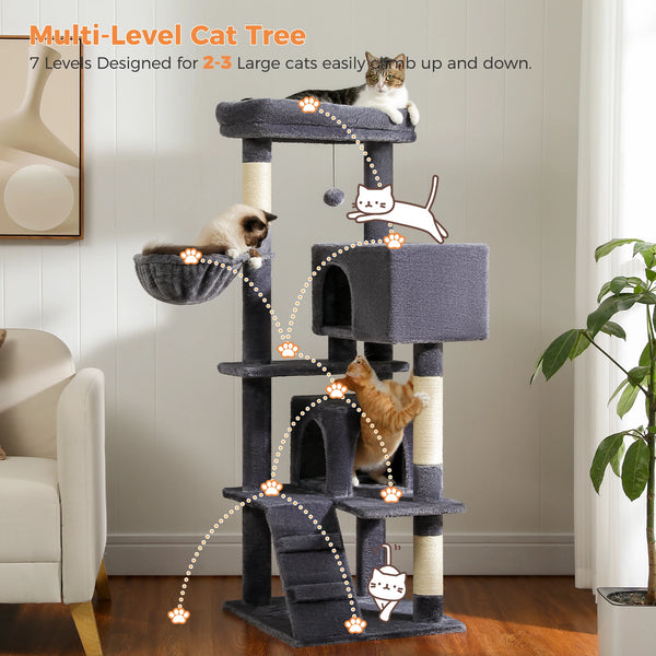Cat Tree with Toy Cat Tower condo for Indoor Cats Cat House with Padded Plush Perch Cozy Hammock and Sisal Scratching Posts - Image 26