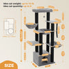 Pawsh Comfort™ Large Cat Tree for Big Cats – Robust Multi-Level Tower with Hammock, 11 Sisal Posts & Large Perch - Image 7
