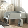 Stainless Steel Litter Box With Litter Mat And Litter Spade Lid High Side Suitable For Large Cats Closed Litter Tray With Spoon - Image 2