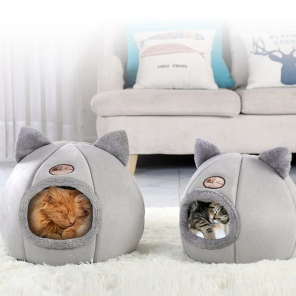 Pet bed with cat ears cat bed for small medium large cats Keep warm in winter  Comfortable and soft Machine washable - Image 2