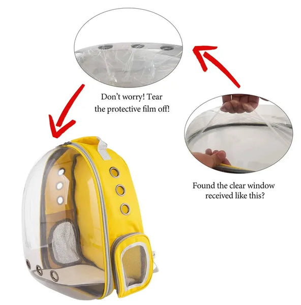 Pawsh Comfort™ Portable Transparent Space Capsule Pet Backpack – Soft-Sided Travel Bag for Cats & Dogs - Image 14
