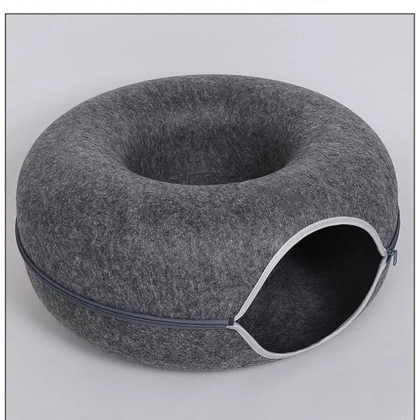 Donut Cat Bed Interactive Tunnel Pet Felt Indoor Toys Cats House Kitten Training Toy Cat Kennel Pets Supplies - Image 12