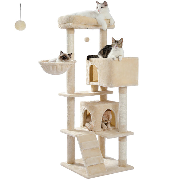Cat Tree with Toy Cat Tower condo for Indoor Cats Cat House with Padded Plush Perch Cozy Hammock and Sisal Scratching Posts - Image 36