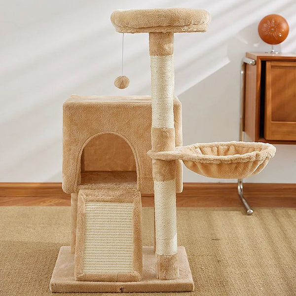 Pawsh Comfort™ Luxury Cat Tree – Double Condos, Spacious Perch, Hammock, Fully Wrapped Sisal Scratching Posts & Dangling Balls - Image 3