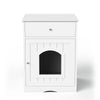 Wooden Pet House Cat Litter Box Enclosure with Drawer, Side Table, Indoor Pet Crate, Cat Home Nightstand - Image 12