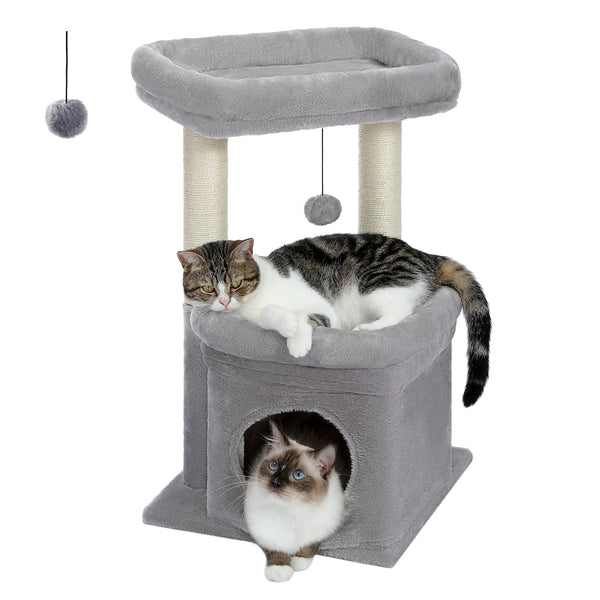 Pawsh Comfort™ Cat Tree Tower – Cozy Condo, Wide Top Perch, Natural Sisal Posts, Soft Plush & Playful Pom-Pom, Ideal for 1-2 Indoor Cats - Image 32