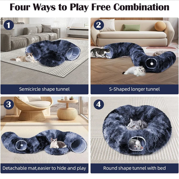 Kylinsure Plush Cat Tunnel Bed,Cat toy,Cat bed - Image 7