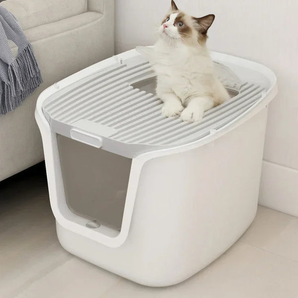 Super Large Cat Litter Box with Lift Cover – Spacious, Easy Clean, Multi-Directional Access - Image 2