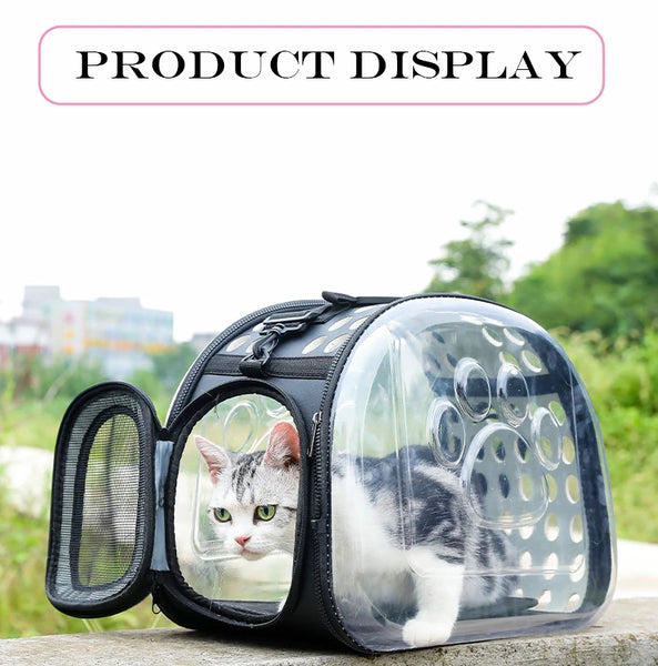 Pawsh Comfort™ Portable Transparent Capsule Cat Carrier Shoulder Bag – Breathable Outdoor Travel Handbag for Puppies & Kittens - Image 15