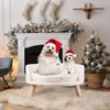 Luxury Soft Cat Bed Warm Plush Fabric Pet Nesting Chair Bed Washable Couch Wood Legs with Cushion Pad  for Small Pets - Image 7