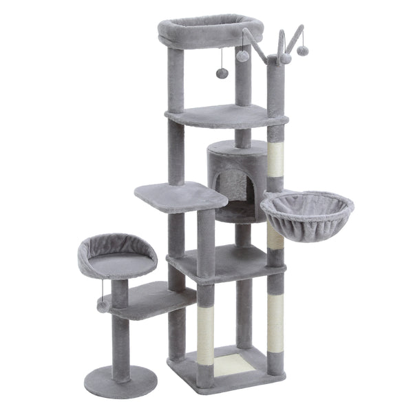 Pawsh Comfort™ Multi-Level Indoor Cat Tree – Tall Tower with Scratching Posts, Hammock, Large Perches, Hanging Balls & Spacious Condo House - Image 34