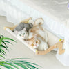 Mewoofun Cat Window Perch Lounge Mount Hammock Window Seat Bed Shelves for Indoor Cats No Drilling No Suction Cup Large Beige - Image 3