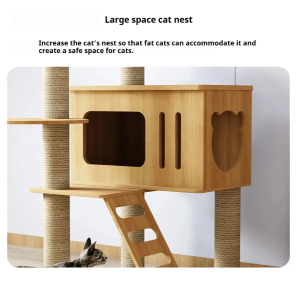 Pawsh Comfort™ Cat Climbing Frame Tower for Large Cats – Large Hammock, Sisal-Covered Scratching Posts, Cozy Condo & Top Perch - Image 15