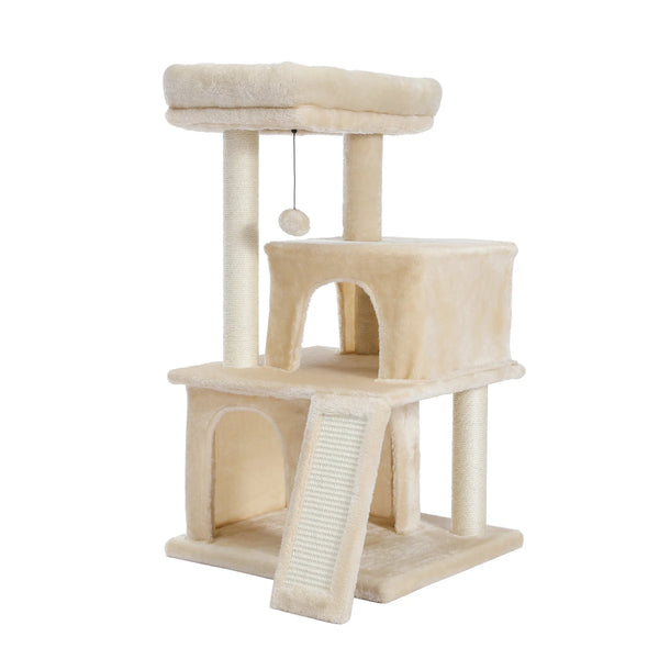 Pawsh Comfort™ Wooden Cat Tower – Double Condos, Spacious Perch, Fully Wrapped Sisal Scratching Posts & Replaceable Dangling Balls - Image 42