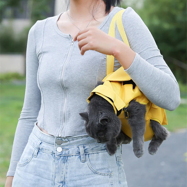 Pawsh Comfort™ Multifunctional Breathable Double-Shoulder Cat Bag – Portable, Anti-Scratch, Foldable & Secure Pet Carrier - Image 8