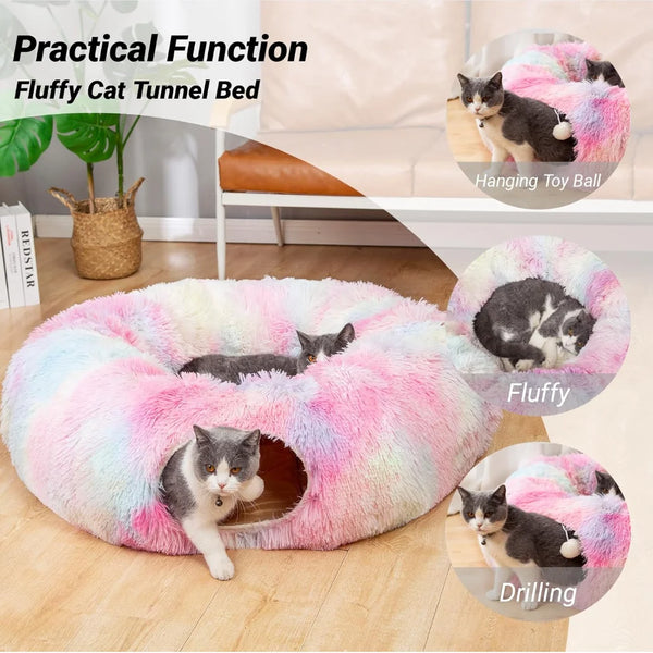Kylinsure Plush Cat Tunnel Bed,Cat toy,Cat bed - Image 5
