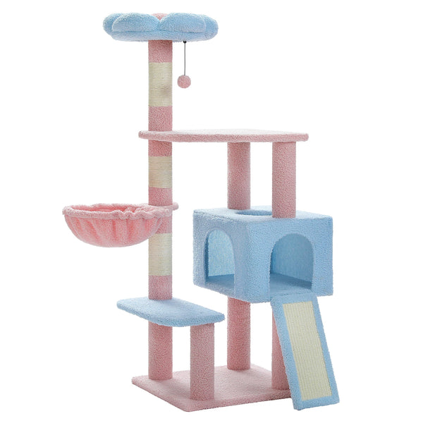 Flower Cat Tree, Multi-Level Cat Tower with Sisal Scratching Posts, Hammock, Ramp, Top Perch, Cat Condo for Indoor, Kitten Toys - Image 17