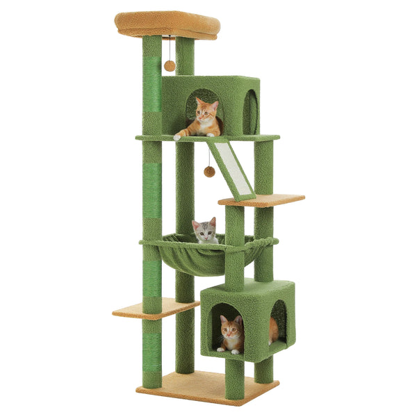 Pawsh Comfort™ 180cm Large Cat Tree Tower – Spacious Climbing Frame with Sisal Scratching Post, Hammock & Perch - Image 31