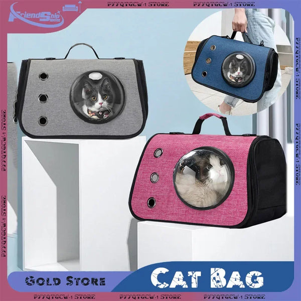 Pawsh Comfort™ Portable Transparent Foldable Cat Backpack – Lightweight Breathable Handheld Tote for Pet Travel Essentials - Image 12