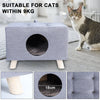 Cat Nest, Pet House Bench, Wood Pet House Cat Cave with Mat, Pet House Foot Rest Stool with Cushion, Cube House for Cats dogs - Image 4