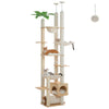 Pawsh Comfort™ Adjustable Floor-to-Ceiling Wooden Cat Tree – Spacious Condo, Scratching Posts, Hammock, Tunnel & Cat Toys - Image 10
