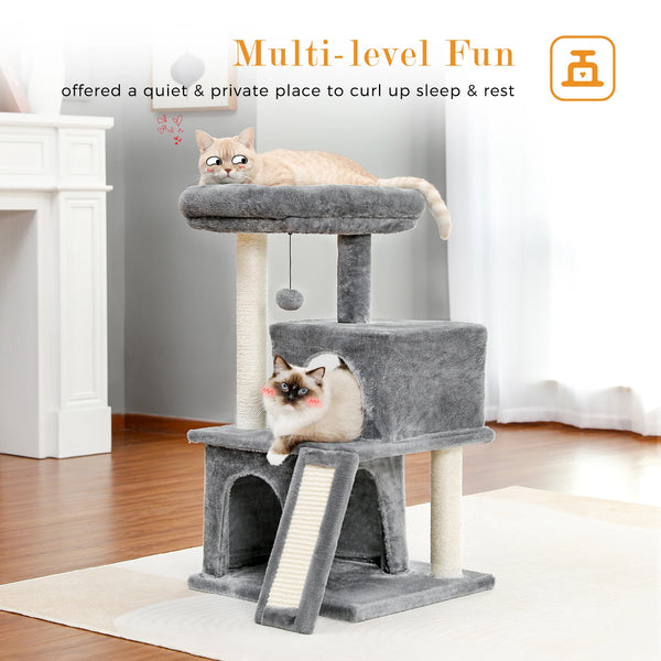 Pawsh Comfort™ Wooden Cat Tower – Double Condos, Spacious Perch, Fully Wrapped Sisal Scratching Posts & Replaceable Dangling Balls - Image 22