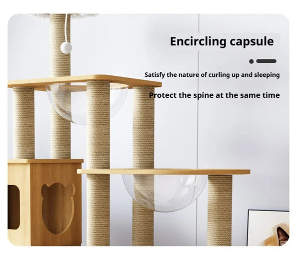 Pawsh Comfort™ Cat Climbing Frame Tower for Large Cats – Large Hammock, Sisal-Covered Scratching Posts, Cozy Condo & Top Perch - Image 16