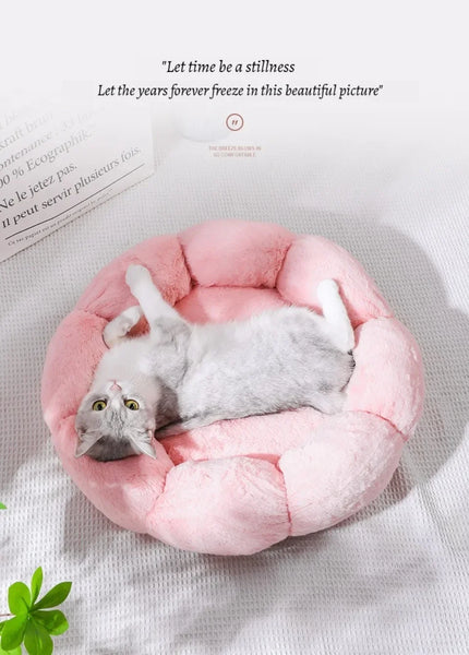40CM Flower Soft Cat Bed Comfortable Sleep Pet Bed Cat Sleeping Mat Long Plush Dogs Basket Cushion Cat Mat Animals Sleeping Sofa - Image 19