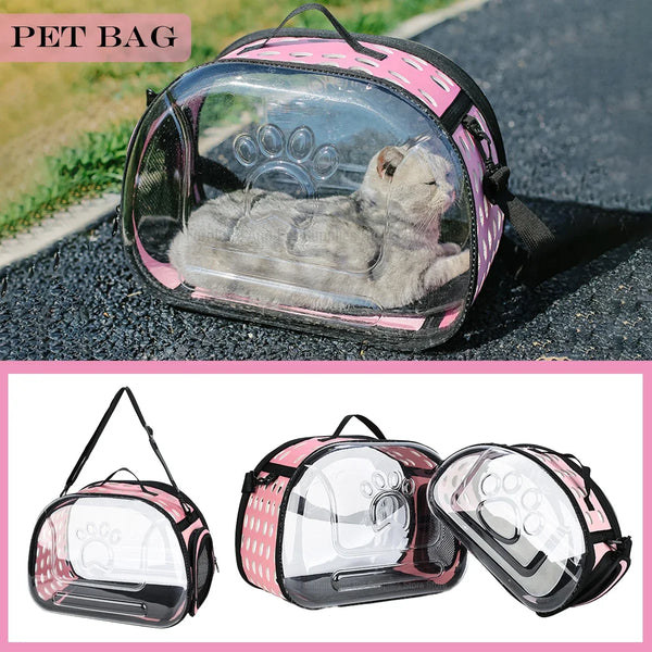 Pawsh Comfort™ Portable Transparent Capsule Cat Carrier Shoulder Bag – Breathable Outdoor Travel Handbag for Puppies & Kittens - Image 2