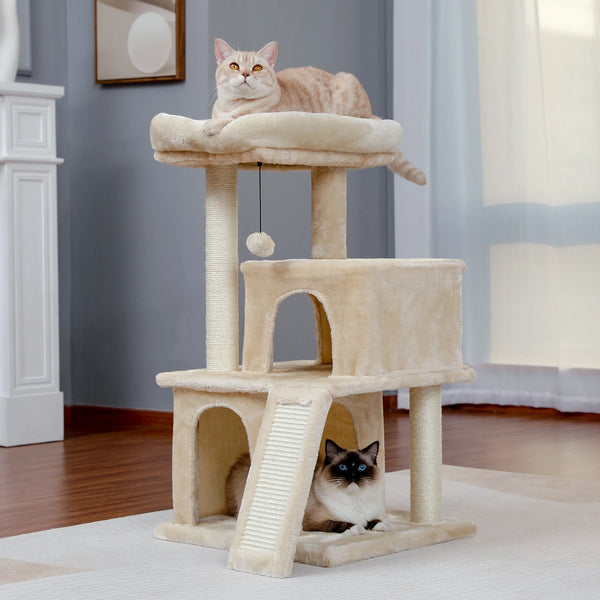 Pawsh Comfort™ Wooden Cat Tower – Double Condos, Spacious Perch, Fully Wrapped Sisal Scratching Posts & Replaceable Dangling Balls - Image 26