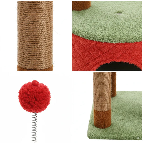 Pawsh Comfort™ Adjustable Floor-to-Ceiling Cat Tree (230–252cm) – Tall Cat Tower with Condo, Hammock, Hanging Ball & 5 Scratching Posts - Image 10
