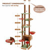 Pawsh Comfort™ Adjustable Floor-to-Ceiling Cat Tree (230–252cm) – Tall Cat Tower with Condo, Hammock, Hanging Ball & 5 Scratching Posts - Image 4