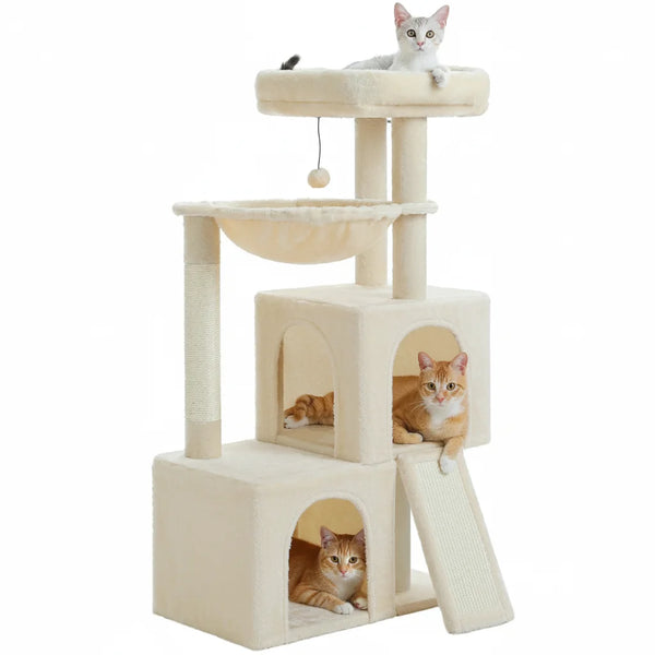 Pawsh Comfort Large Cat Tree – Multi‑Level Indoor Tower with 2 Condos, Sisal Posts & Ramp - Image 3