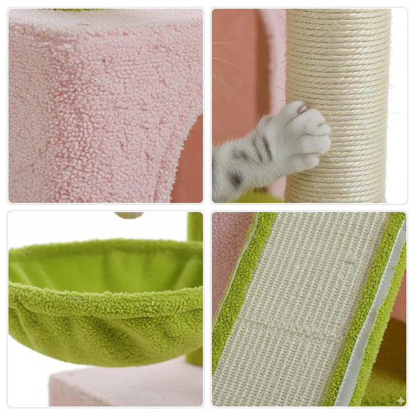 Pawsh Comfort Large Cat Tree – Multi‑Level Indoor Tower with 2 Condos, Sisal Posts & Ramp - Image 10