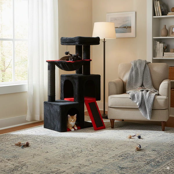 Pawsh Comfort Large Cat Tree – Multi‑Level Indoor Tower with 2 Condos, Sisal Posts & Ramp - Image 7