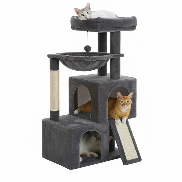 Pawsh Comfort Large Cat Tree – Multi‑Level Indoor Tower with 2 Condos, Sisal Posts & Ramp - Image 5