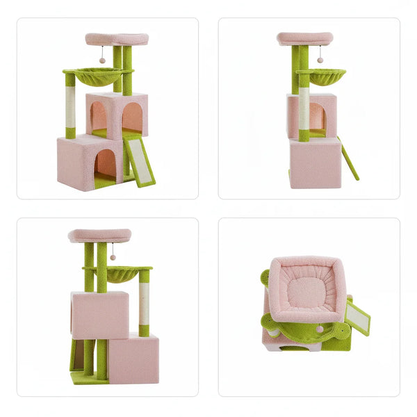 Pawsh Comfort Large Cat Tree – Multi‑Level Indoor Tower with 2 Condos, Sisal Posts & Ramp - Image 11