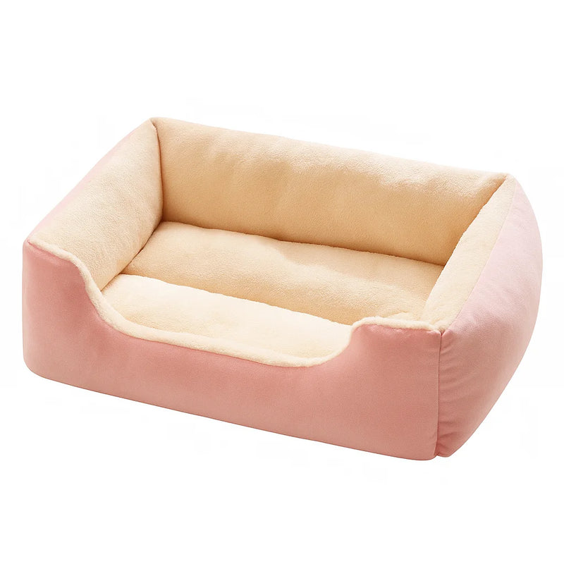 Main front view of Pawsh Market plush pet bed for cats and small dog